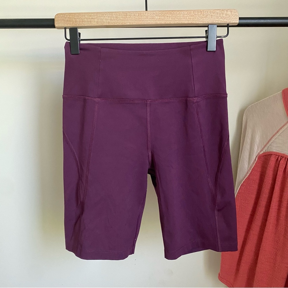 girlfriend collective Plum High-Rise Bike Shorts